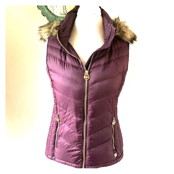 Michael Kors Down Maroon Vest - Picture 1 of 4
